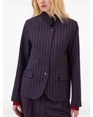 Ottod'Ame Giacca Monopetto A Righe - Blu