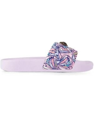 Kurt Geiger Claquettes Meena Eagle À Imprimé Papillon - Purple