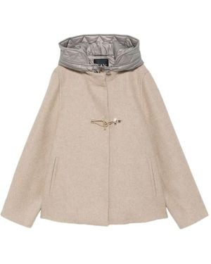Fay Toggle Quilted-Hood Toggle-Fastening Coat - Natural