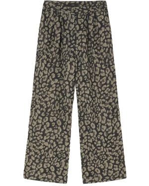 Alanui Vaqueros Seattle con estampado de leopardo - Gris
