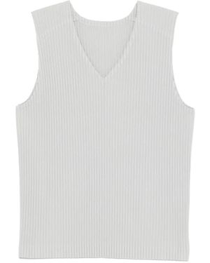 Homme Plissé Issey Miyake Plissé V-Neck Vest - White