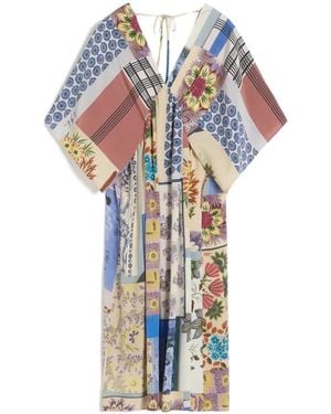 Weekend by Maxmara Chine Floral-Patchwork Midi Dress - White