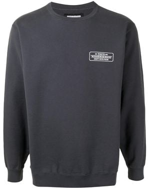 Neighborhood Logo-Print Long-Sleeve Sweatshirt - Blue
