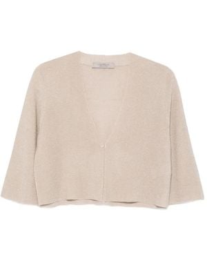 D.exterior Metallic-Effect Cropped Jacket - Natural