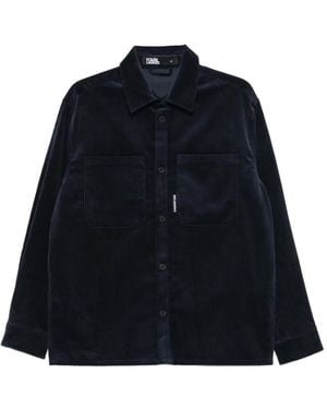KARL LAGERFELD Chest-Pockets Corduroy Shirt - Blue