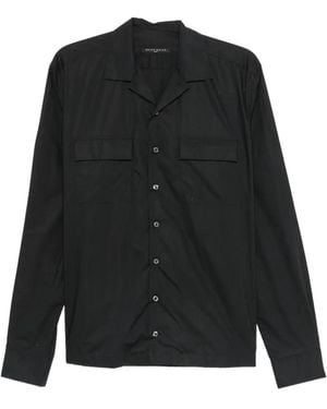 Brian Dales Flap-Pocket Spread-Collar Shirt - Black