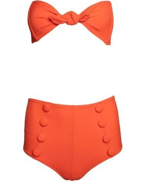 Lisa Marie Fernandez High-Waist-Bikini Mit Mohnknopf - Rot