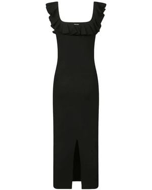 Michael Kors Ruffled-Neckline Dress - Black