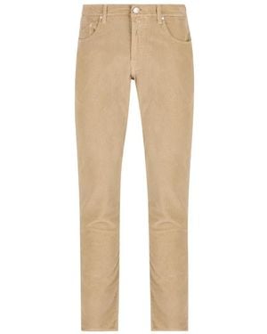 Sartoria Tramarossa Pantaloni Slim Michelangelo A Coste - Neutro