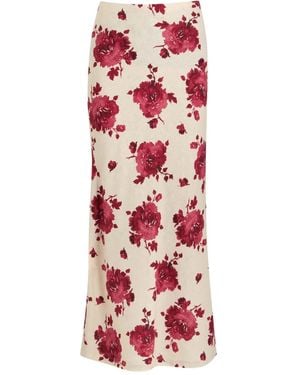 Faithfull the Brand Elise Floral-Pattern Skirt - Red