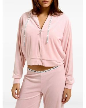 Juicy Couture Ribbed Velour Hoodie - Pink