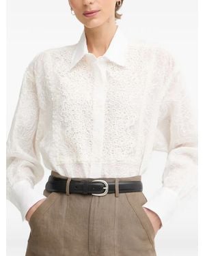 Ermanno Scervino Lace-Panelled Oversized Shirt - White