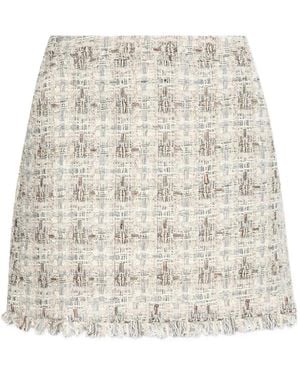 Munthe Frayed Tweed Mini Skirt - Natural