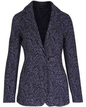 Giorgio Armani Blazer Met Zebraprint - Blauw