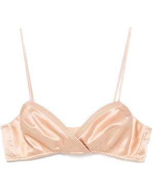 Ermanno Scervino Crossover-Front Satin Top - Pink
