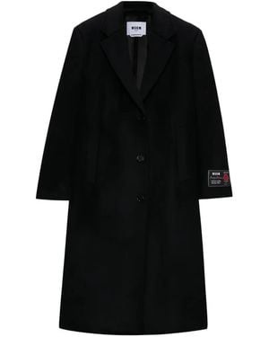 MSGM Single-Breasted Coat - Black
