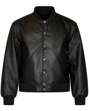 Les Hommes Veste Bomber Hammered À Boutonnière - Black