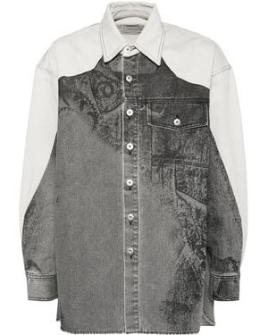 Feng Chen Wang Chaqueta vaquera estampada - Gris