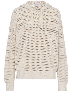 Brunello Cucinelli オープンニット パーカー - ホワイト