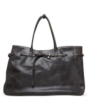 Marge Sherwood Xl Grandma Used Buckle-Detail Leather Tote Bag - Black