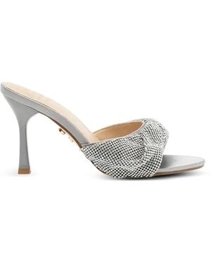 Twentyfourhaitch Canberra Crystal-Embellished Heeled Sandals - White