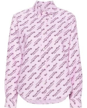 KENZO X Verdy Logo-Print Cotton Shirt - Pink