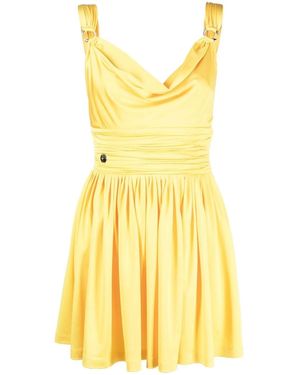 Philipp Plein Gathered Waist Mini Dress - Yellow