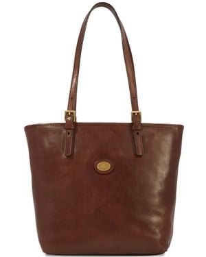 The Bridge Leather Buckle-Detail Tote Bag - Brown