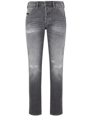 DIESEL Distressed Straight-Leg Jeans - Grey