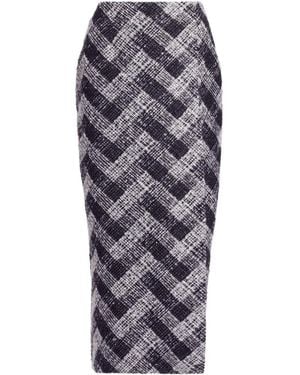 Elie Saab Chevron Midi Skirt - Gray