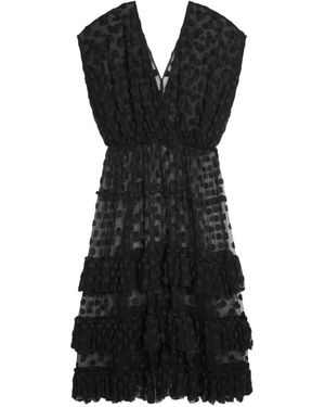Dries Van Noten Ruffled Mesh Dress - Black