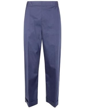 Liviana Conti Turn-Up Tailored Trousers - Blue