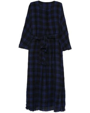 Daniela Gregis Checked Belted Dress - Blue
