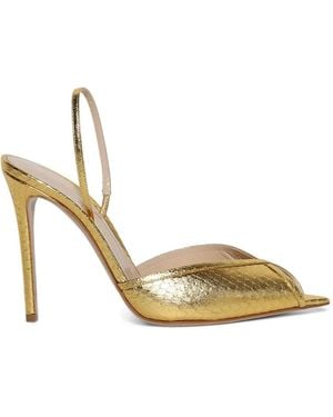 Andrea Wazen Katy Sling-Back Sandals - Metallic