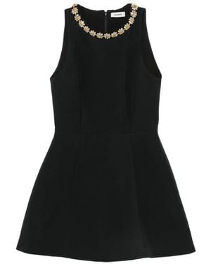 Sandro Embellished-Neck Sleeveless Mini Dress - Black