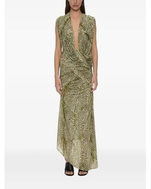 Christopher Esber Orion Ruched Midi Skirt - Green