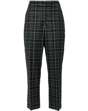Thom Browne チェック テーラードパンツ - ブラック