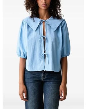 Marc O' Polo Blouse Nouée À Col Marin - Blue