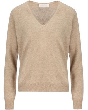 Vanisé V-Neck Cashmere Sweater - Natural