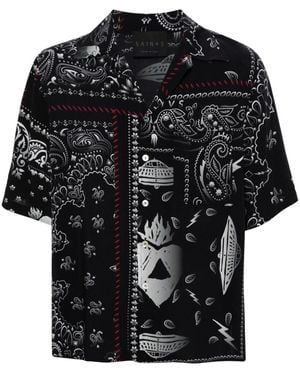 Saint Studio Camisa con motivo de bandana - Negro
