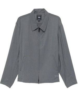 Y-3 Zip-Up Logo-Print Jacket - Grey