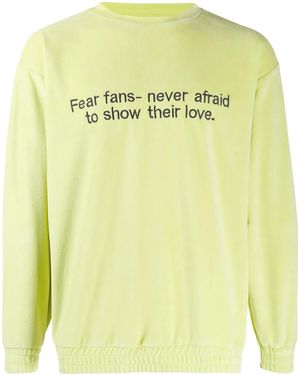 Paura Long Sleeve Slogan Sweater - Yellow