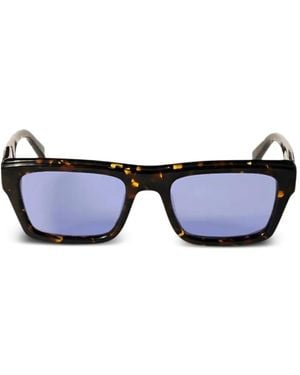Off-White c/o Virgil Abloh Tortoiseshell-Effect Rectangle-Frame Sunglasses - Blue