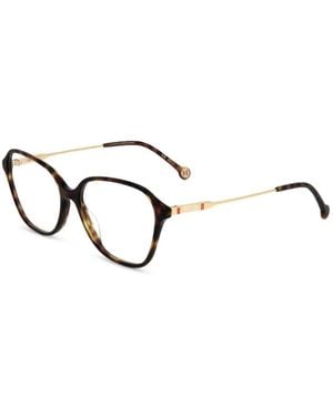 Carolina Herrera Tortoiseshell-Effect Geometric-Frame Glasses - Brown