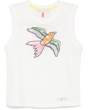 Mira Mikati Débardeur À Broderie Oiseau - Blanc