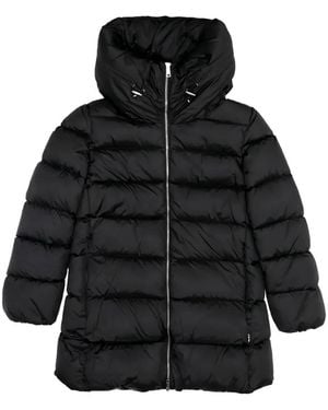 Add Quilted Hoodie Jacket - Black