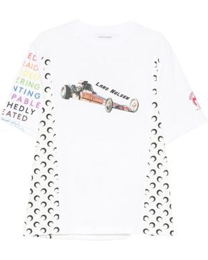 Marine Serre Car Moon Print T-Shirt - White