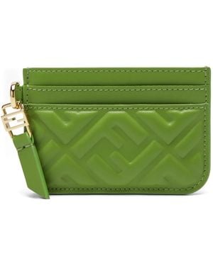 Fendi Baguette Ff Motif Flat Cardholder - Green