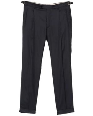 Berwich Pleated Tapered Trousers - Black