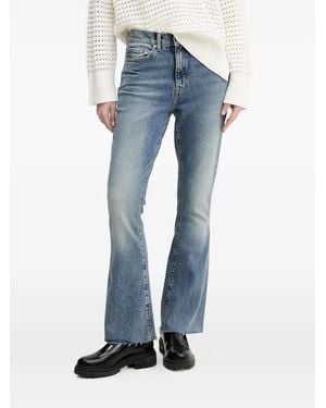 HUGO Frayed-Hem Flare Jeans - Blue